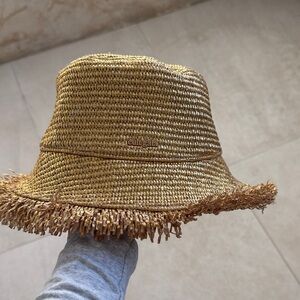 Cult Gaia Tan Woven Hat